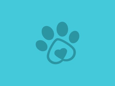 藍色的爪子獸醫標志設計