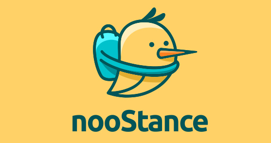 上海標志設計公司-nooStance標志設計由簡單的排版和插圖吉祥物組成