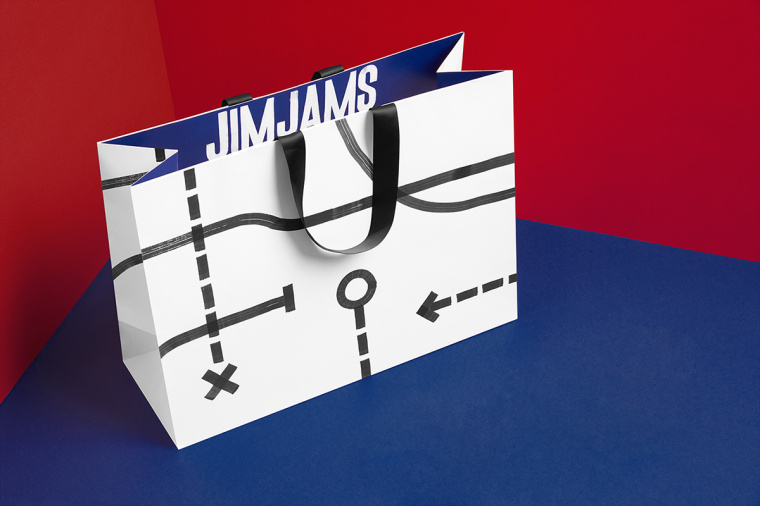 JimJams 服裝設計公司企業形象設計，非常個性的箭頭線條圖案