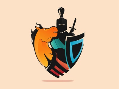 黑騎士和馬的logo設(shè)計
