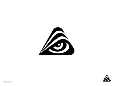 黑白色調三角眼logo設計-上海logo設計公司