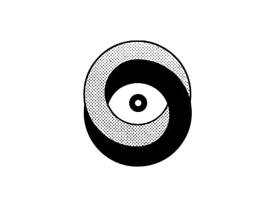 黑白眼睛圓環logo設計-上海logo設計公司