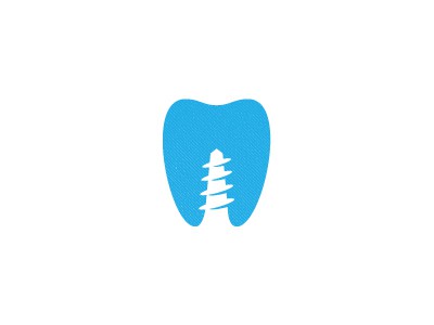 藍色牙齒與鉆頭logo設計