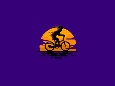 騎車到日落logo設計