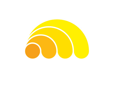 黃色漸變設計的太陽logo設計