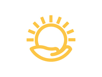 黃色太陽和手logo設計