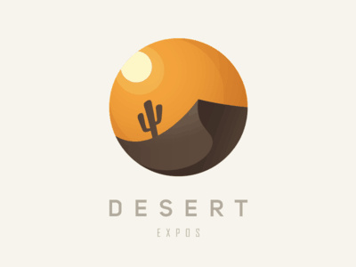 圓形沙漠太陽logo設計