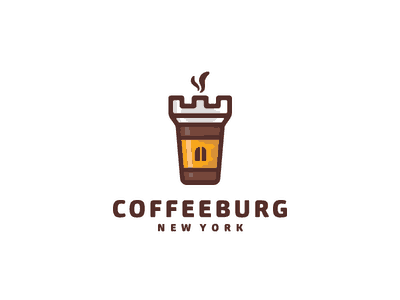 城堡的咖啡杯logo設計