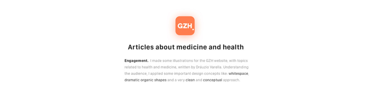 健康醫療CZN網站插圖式設計，空白與戲劇性的有機形狀相結合