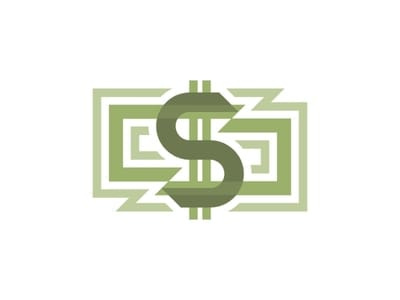 綠色“$”美元鈔票logo設計