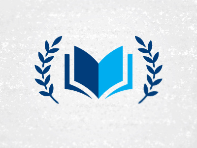 藍色書與橄欖枝結合的logo設計
