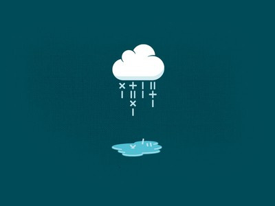 云朵加藍(lán)色水坑的logo設(shè)計