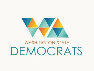 上海logo設計公司欣賞：藍色和金色的三角競選logo設計
