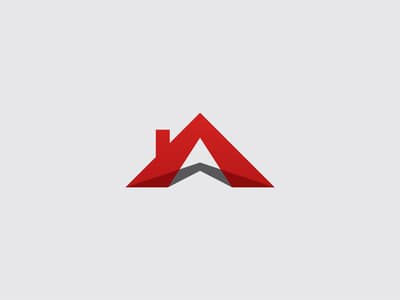 紅色字母“A”型的屋頂logo設計