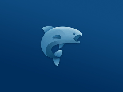 藍色深海魚形logo設計