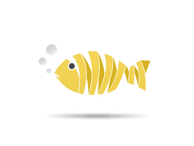 吐泡的抽象金魚logo設計