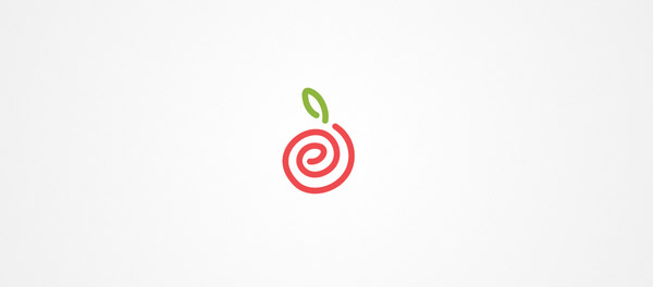 有機食品圖標(biāo)螺旋標(biāo)志設(shè)計-上海標(biāo)志設(shè)計公司