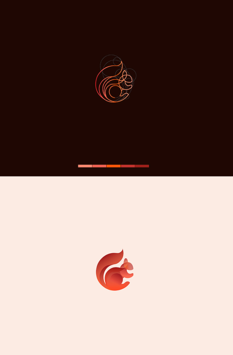 上海logo設計公司分享：基于幾何圓形創作設計的美麗動物標識logo
