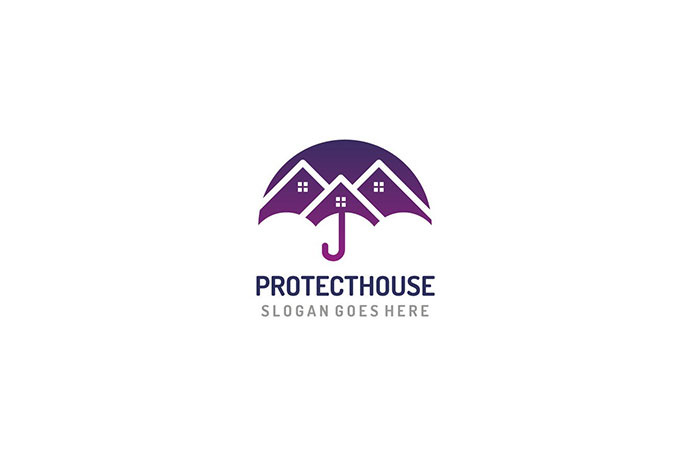 上海logo設計公司分享：2017年40個令人驚奇的Logo設計圖片欣賞-房子保護logo