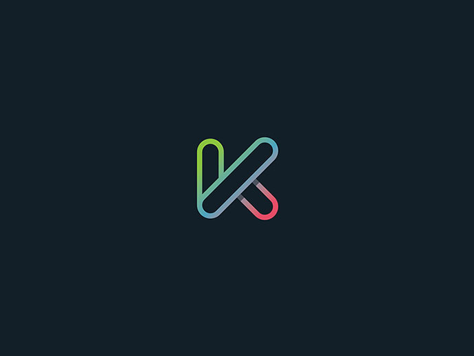 上海logo設計公司分享：40個創意純英文字母文字logo設計-K字母logo