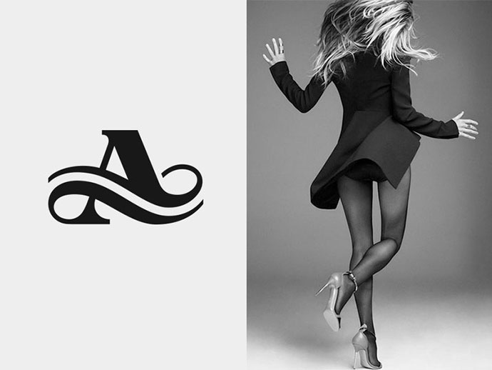 上海logo設計公司分享：40個創意純英文字母文字logo設計-A字母女鞋logo