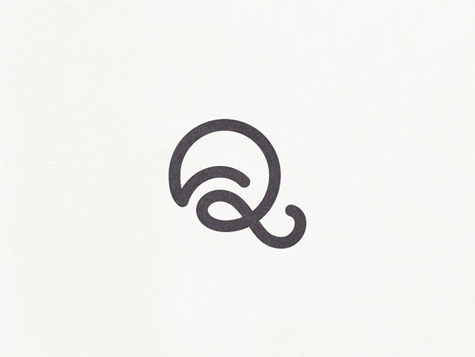 上海logo設計公司分享：40個創意純英文字母文字logo設計-Q字母logo