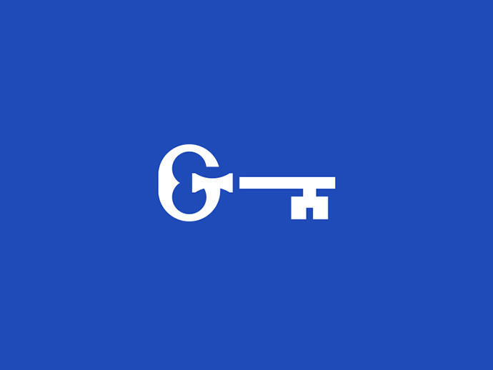 上海logo設計公司2016-2017年50個絕佳創意logo設計案例欣賞-G+鑰匙 logo