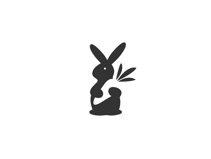 上海logo設計公司2016-2017年50個絕佳創意logo設計案例欣賞-兔子喜歡胡蘿卜logo