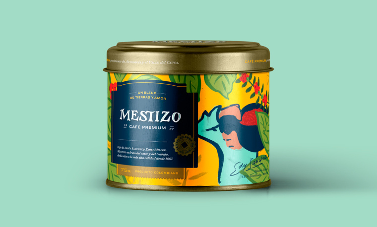 Mestizo 金屬罐裝咖啡概念包裝設計插畫設計欣賞-上海包裝設計公司