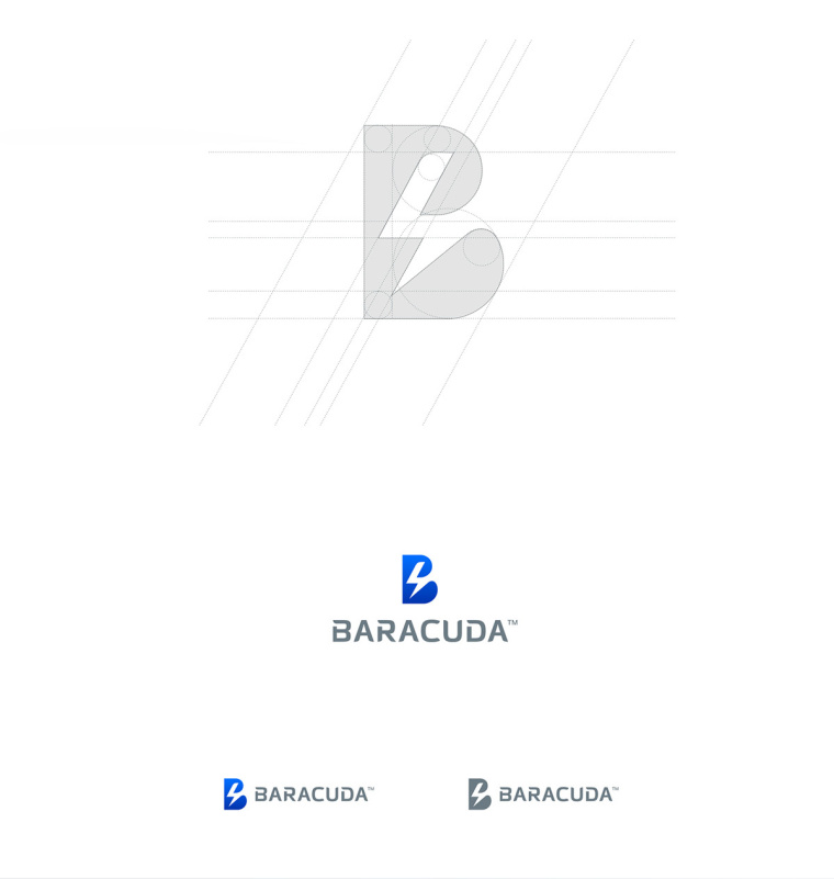 Baracuda Sp工業(yè)服務品牌形象設計-B字母與閃電logo設計