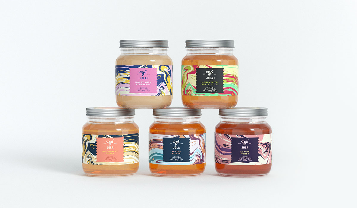 年輕蜂蜜品牌“JOLA”品牌形象設計--蜂蜜深加工產品包裝設計