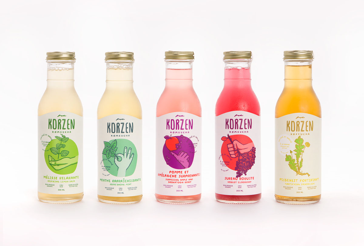 Korzen 健康果汁包裝設計插畫設計欣賞-上海包裝設計公司
