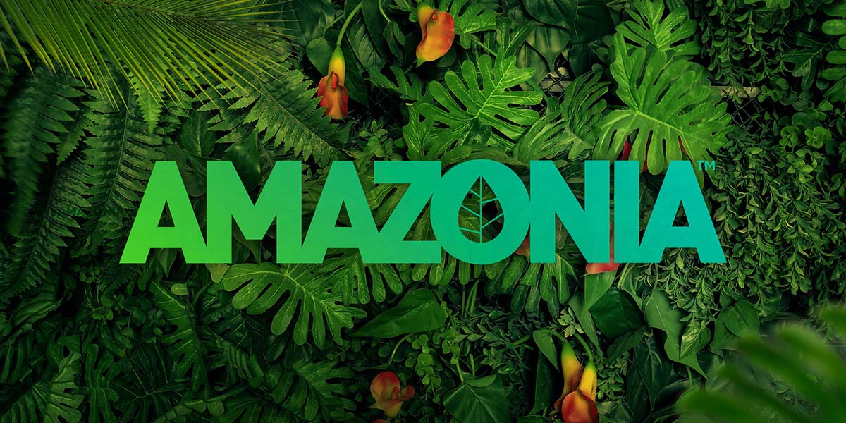 Amazonia 亞馬遜飲料葉子logo-上海logo設(shè)計(jì)公司
