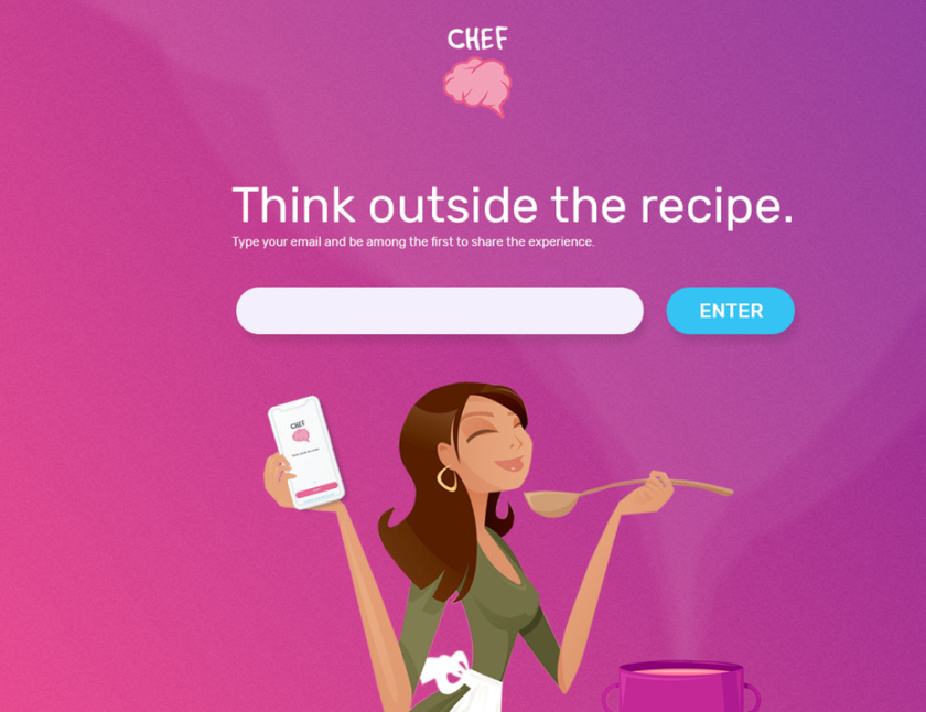 Chef Brain app的目標網頁-網頁設計、網站開發、用戶界面和用戶體驗