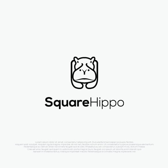 顯示力量的方形標志設計