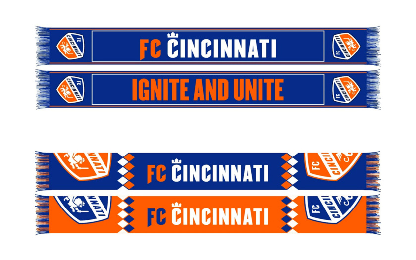 FC Cincinnati 職業足球隊隊標logo設計”盾牌徽章獅子“元素-圍巾設計