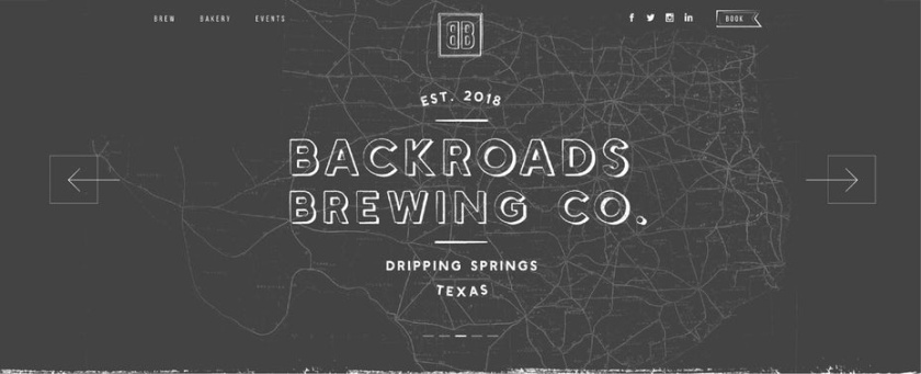 輪廓字體-Backgroads Brewing Co.網站設計