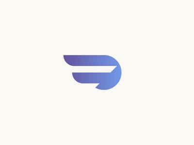 藍(lán)色的翅膀色塊logo設(shè)計(jì)