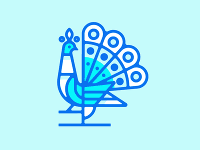 藍孔雀的logo設計