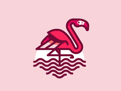 粉紅色的火烈鳥logo設計