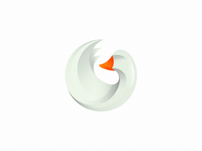 圓形白色的鵝logo設計