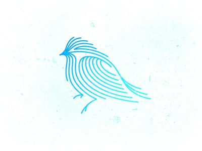 藍色線條的鳥logo設計