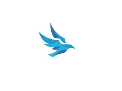 藍色飛行的鳥logo設計