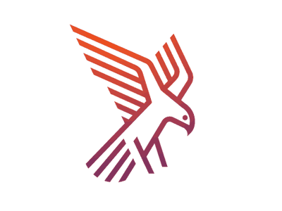 紅色線條鷹logo設計