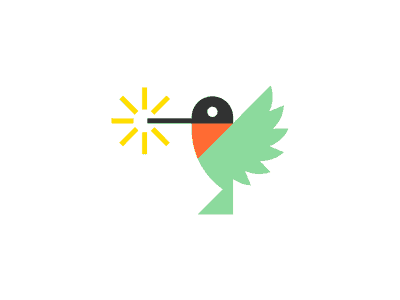 綠色蜂鳥logo設計