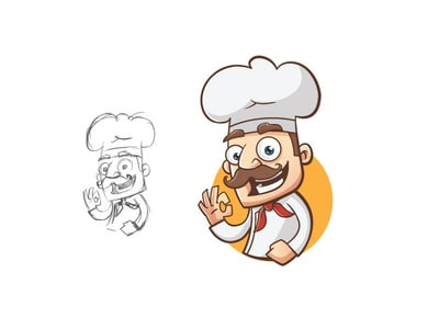  快樂的廚師logo設計