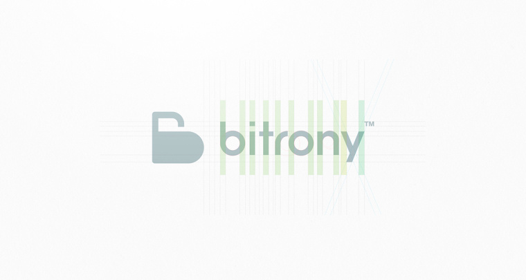 Bitrony 安全支付公司logo設(shè)計(jì)，字母B與鎖具的結(jié)合