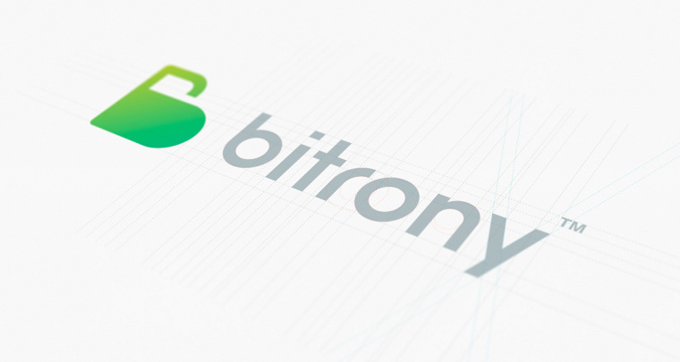 Bitrony 安全支付公司logo設(shè)計(jì)，字母B與鎖具的結(jié)合