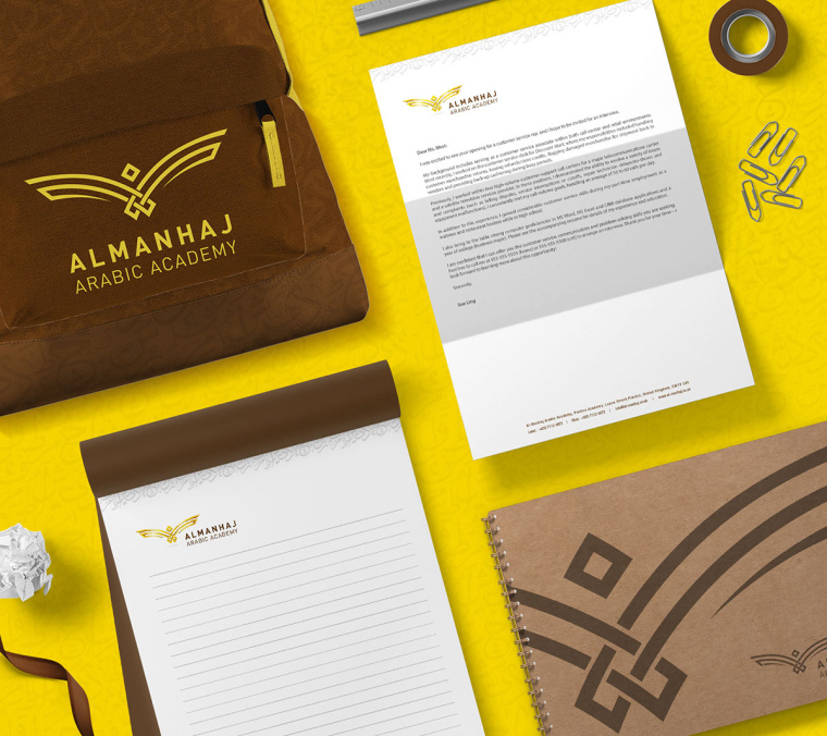 ELMANHAJ 教育學院品牌老鷹形狀幾何logo設計VI設計