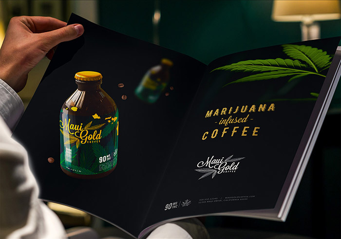 黃金大麻咖啡袋裝及咖啡飲料包裝設計，感受夏威夷島嶼文化